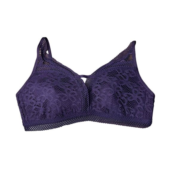 Becca Virtue Other - NWOT BECCA by Becca Virtue Purple Crochet Bikini Top Adjustable‎ Tie Back 2X